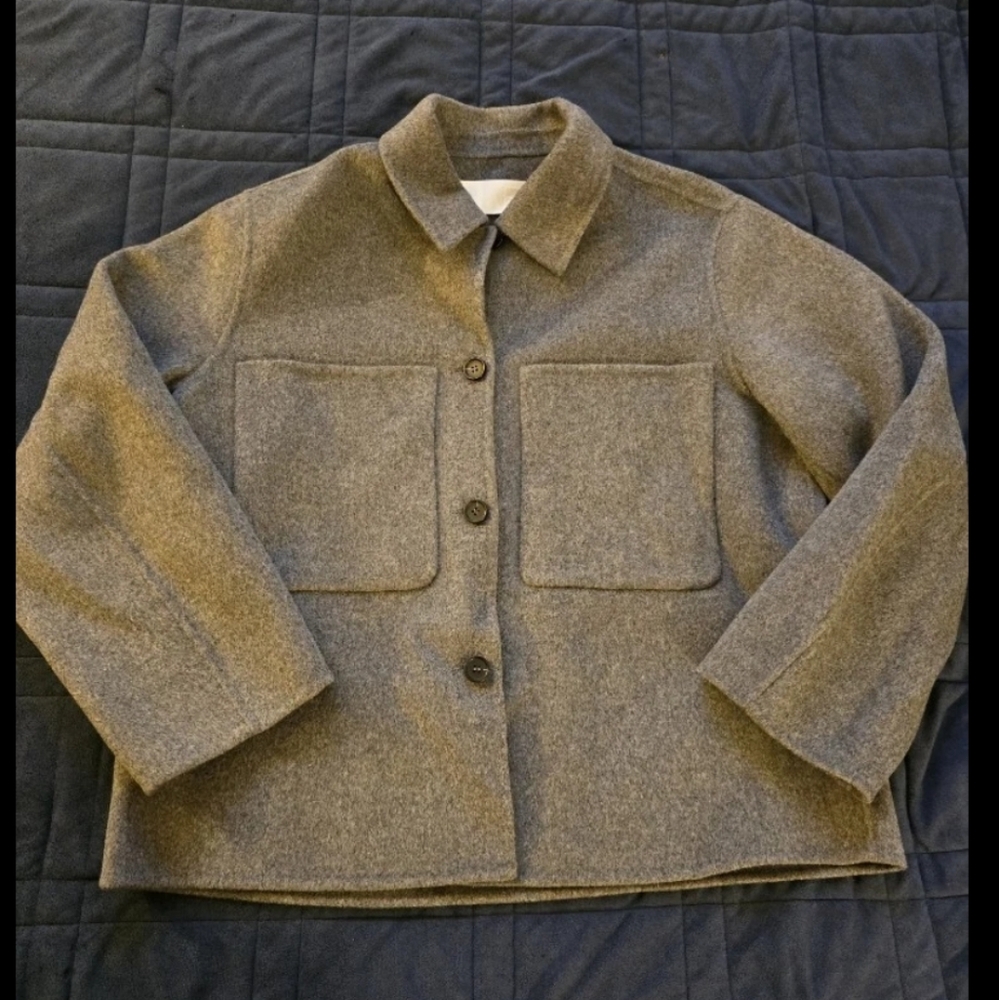 Arket NWOT! Double Face Wool Overshirt #1206953-001 in Gray. US Sm/EU 38. R2S!!